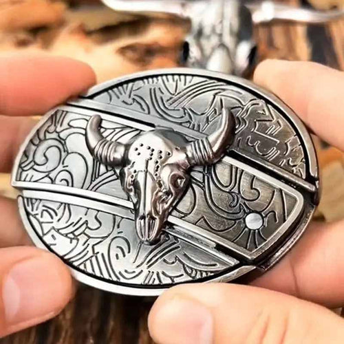 Skanto | Ovale Cowboy-Gürtelschnalle aus Metall