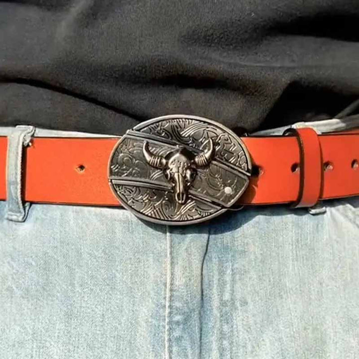 Skanto | Ovale Cowboy-Gürtelschnalle aus Metall