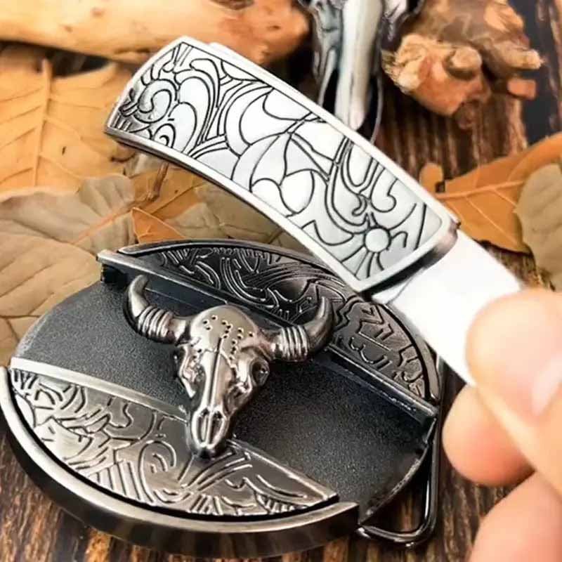 Skanto | Ovale Cowboy-Gürtelschnalle aus Metall