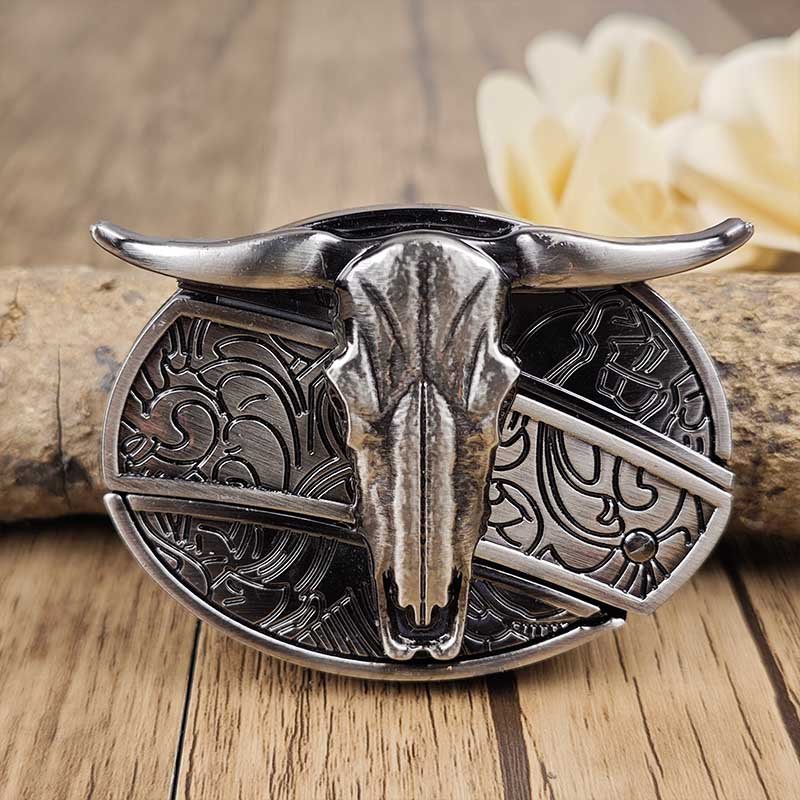 Skanto | Ovale Cowboy-Gürtelschnalle aus Metall