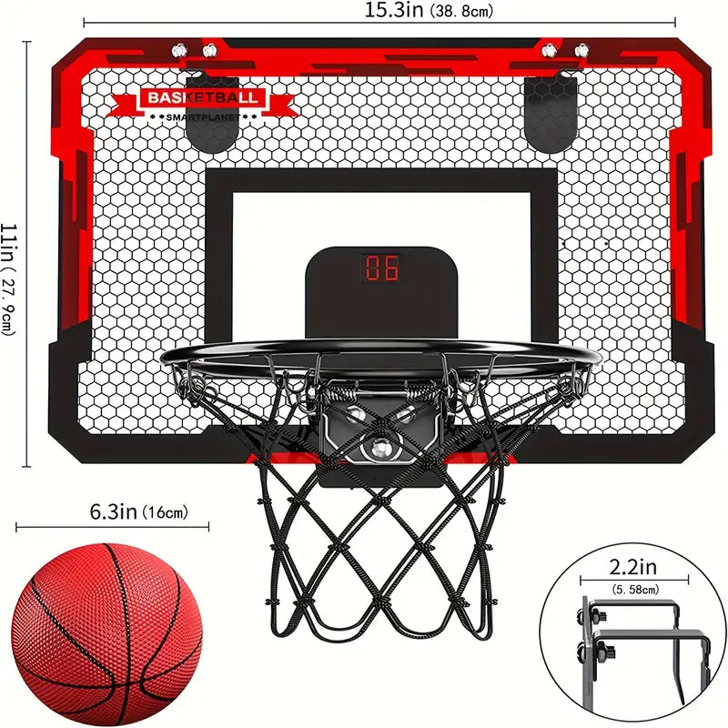 Skanto | Mini-Basketballkorb mit elektronischer Anzeigetafel - BouncePro
