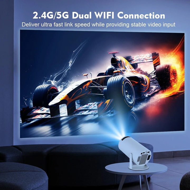 Skanto | Smarter 4K Mini-Projektor mit Dual-WiFi und Bluetooth-Konnektivität