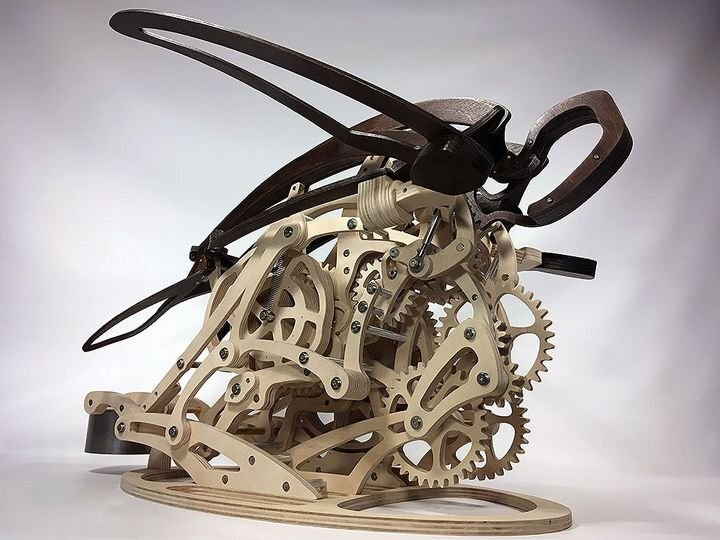 Skanto | 3D Mechanischer Kolibri und Mechanische Schildkröte aus Holz