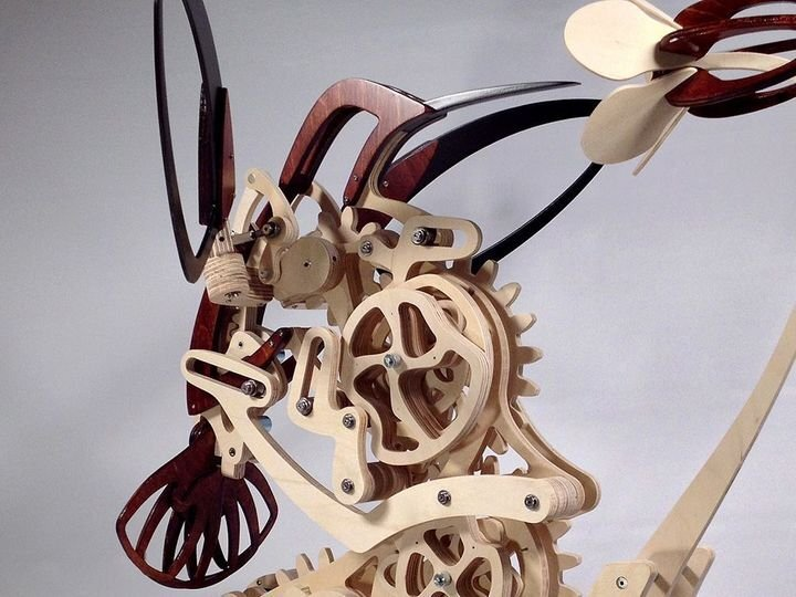 Skanto | 3D Mechanischer Kolibri und Mechanische Schildkröte aus Holz