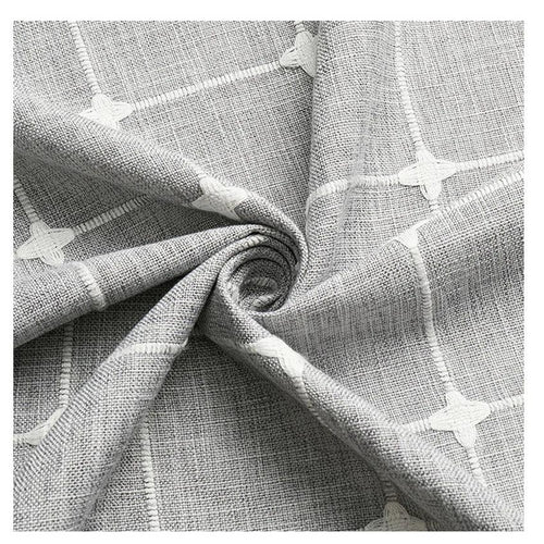 Skanto | Moderner Jacquard-Leinen-Duschvorhang mit Quasten (1 Stk.) │ Für nordische Bad-Deko