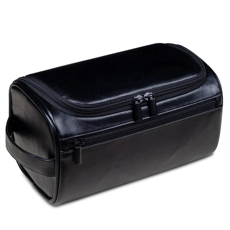 Skanto | Premium Leder-Kulturtasche für Herren – Wasserdichte hängende Reise-Waschtasche