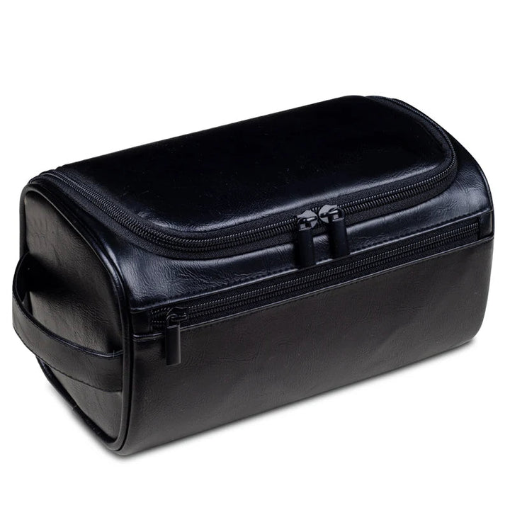 Skanto | Premium Leder-Kulturtasche für Herren – Wasserdichte hängende Reise-Waschtasche