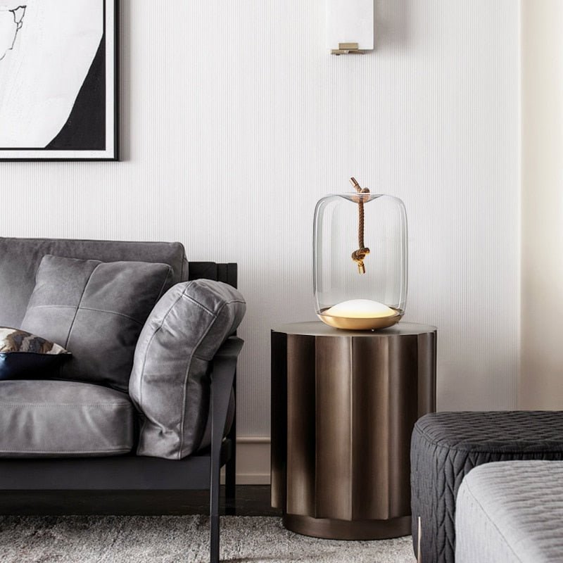 Skanto Knot Glas-Trommel-Tischleuchte