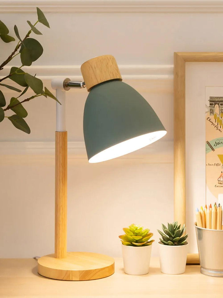 Skanto | Nordische Tischlampe | Holz, Eisen