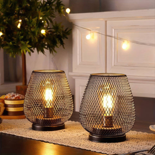Skanto | RusticMesh Tischlampen-Set – Industrieller Stil und stimmungsvolle Beleuchtung