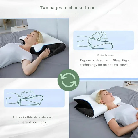 Skanto | Orthopädisches Kissen | Ergonomische Unterstützung für Nacken und Rücken | Memory Foam
