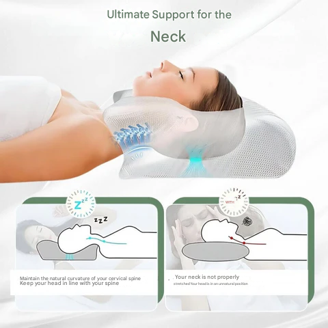 Skanto | Orthopädisches Kissen | Ergonomische Unterstützung für Nacken und Rücken | Memory Foam