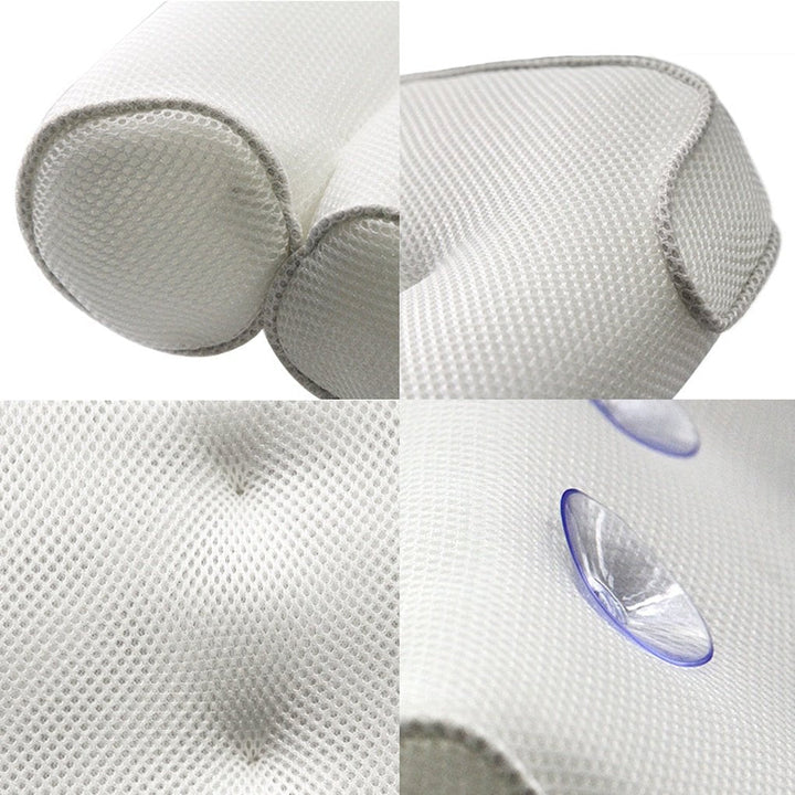 Skanto | Orthopädisches Badewannenkissen – Atmungsaktive Badewannen-Kopfstütze aus 3D-Mesh-Gewebe mit Saugnäpfen