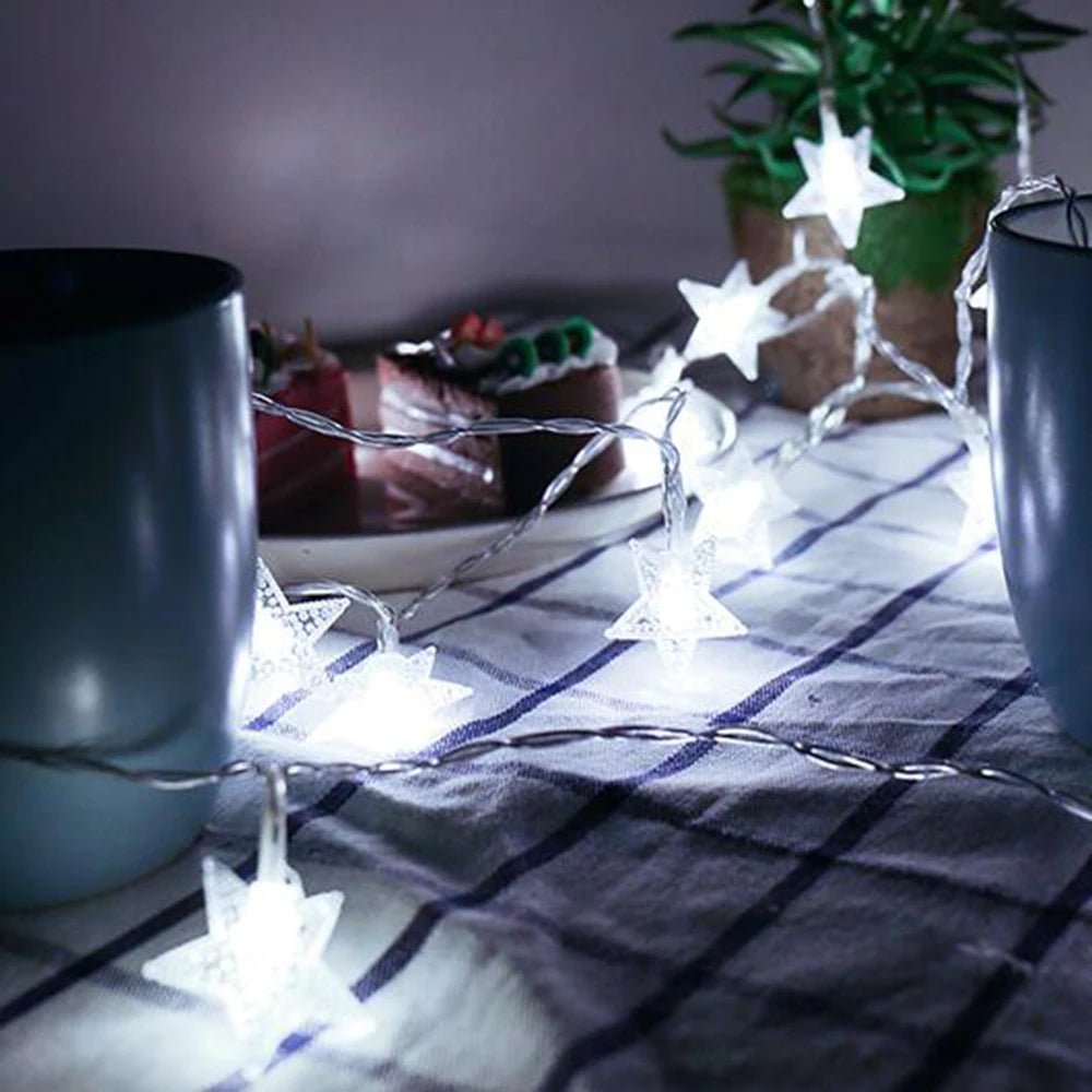 Skanto | Outdoor-Stern-LED-Lichterkette – Bezaubernde Girlandenlichter für Hochzeiten, Partys und Weihnachten