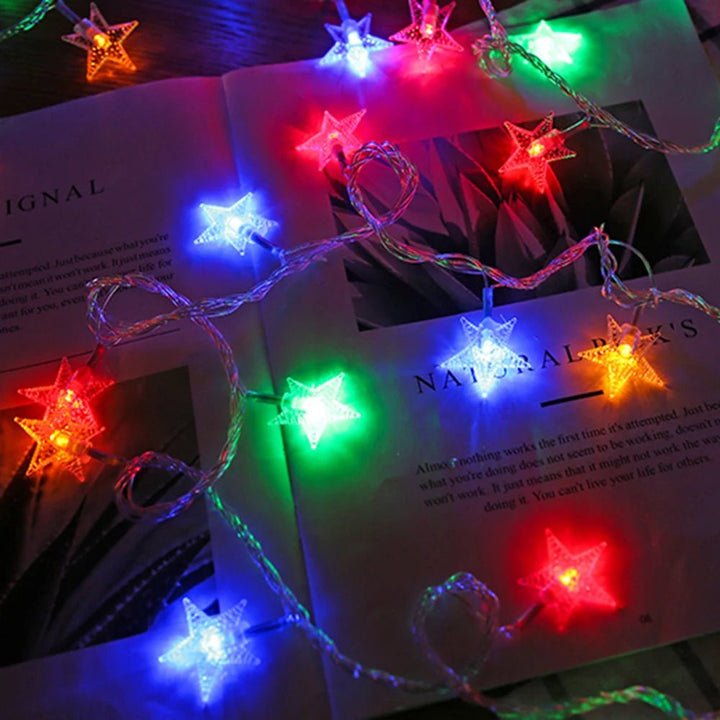 Skanto | Outdoor-Stern-LED-Lichterkette – Bezaubernde Girlandenlichter für Hochzeiten, Partys und Weihnachten