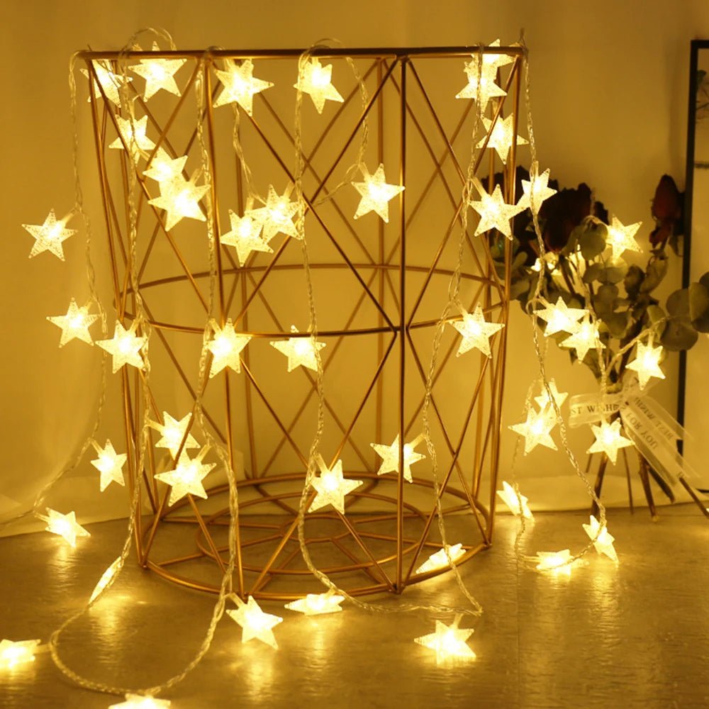 Skanto | Outdoor-Stern-LED-Lichterkette – Bezaubernde Girlandenlichter für Hochzeiten, Partys und Weihnachten