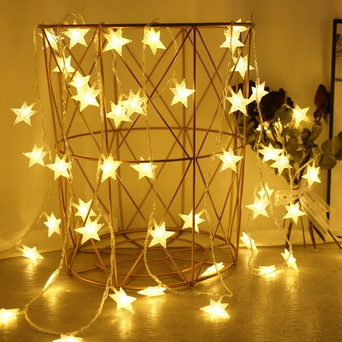 Skanto | Outdoor-Stern-LED-Lichterkette – Bezaubernde Girlandenlichter für Hochzeiten, Partys und Weihnachten