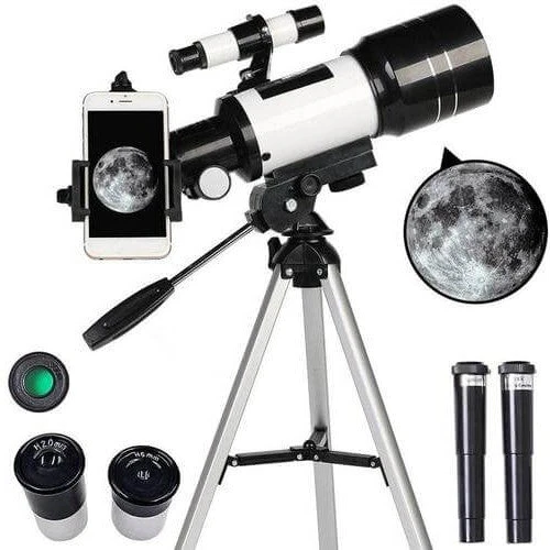 Skanto | Professionelles astronomisches Teleskop | 70mm Öffnung, 300mm Brennweite & einfacher Aufbau für Sternenbeobachtung und Naturerkundung