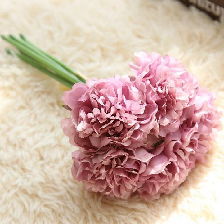 Skanto | Eleganter Pfingstrosen-Seidenblumenstrauß – Set mit 5 Köpfen