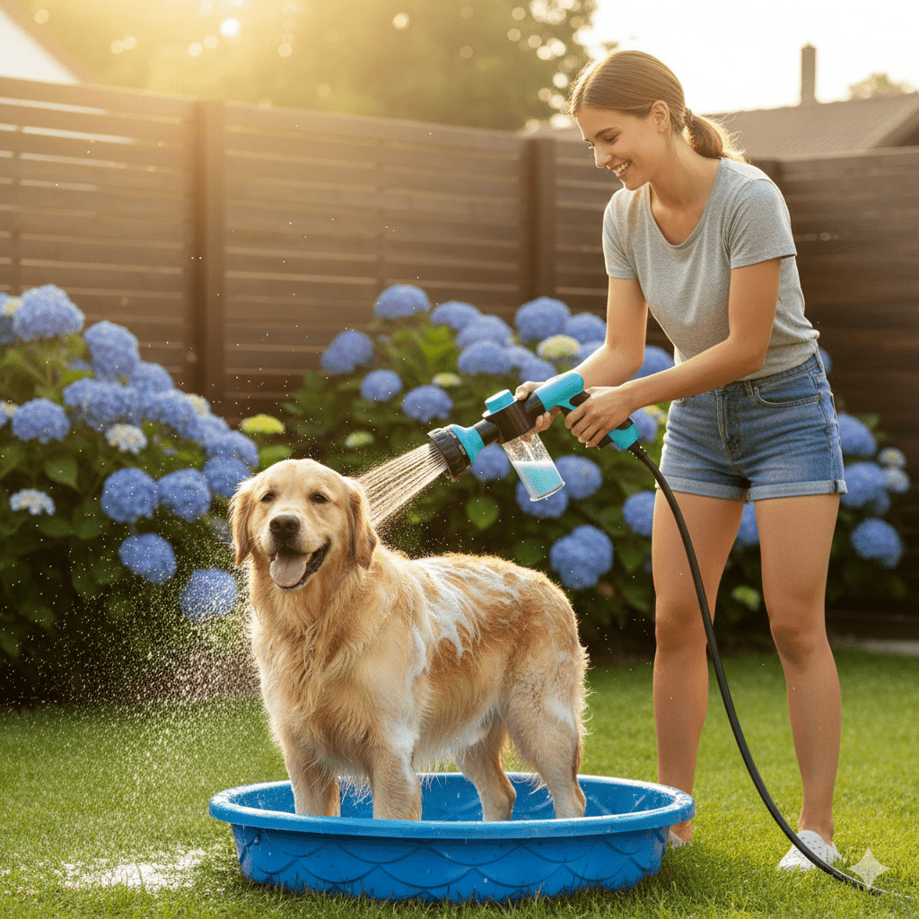 Skanto Skanto | PetWash 360° – Hochdruck-Hundebadbrause mit 3 Modi & Wasserkontrolle