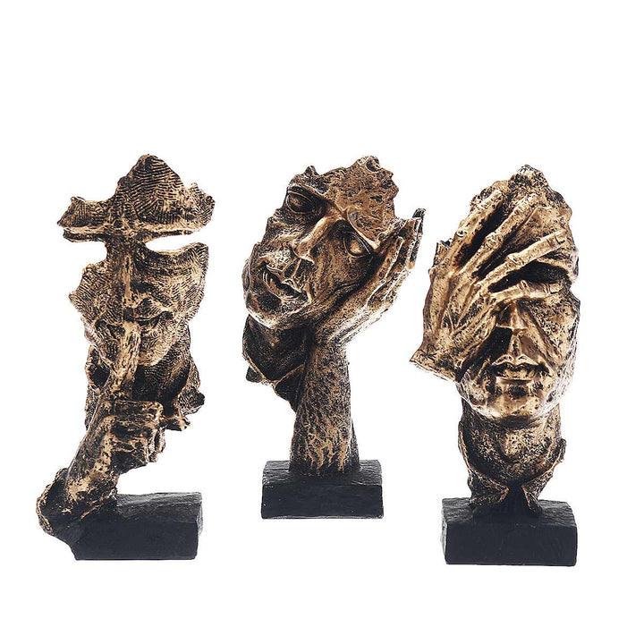 Skanto | Abstrakte Goldskulptur „NordicLine“ – Moderne skandinavische Dekoration