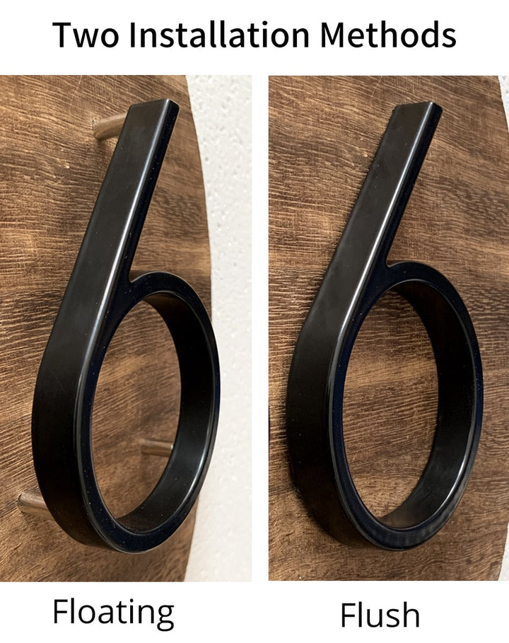 Skanto | Royelux Moderne Hausnummern - Edelstahl-Zinklegierung, Schwarzes Finish, 5" Höhe