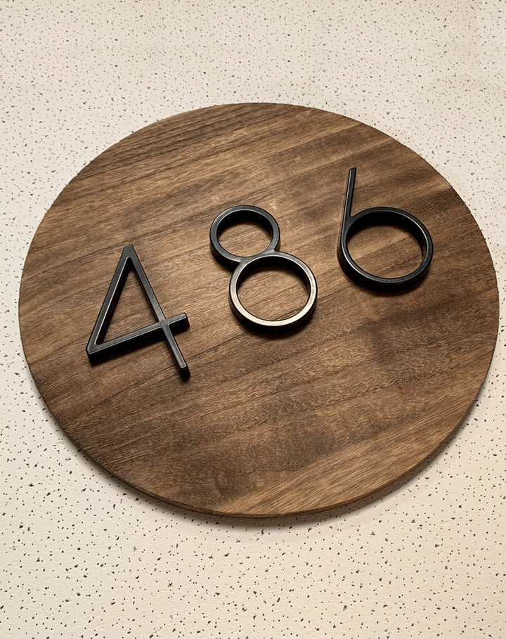 Skanto | Royelux Moderne Hausnummern - Edelstahl-Zinklegierung, Schwarzes Finish, 5" Höhe