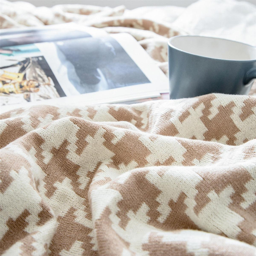 Skanto | PlaidLuxe Hahnentritt Kuscheldecke | Karodesign | Weich & Gemütlich | Verschiedene Größen