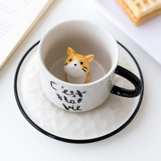 Skanto | Keramiktasse mit versteckter Katze