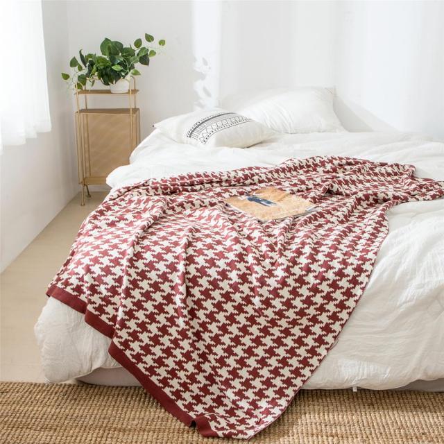 Skanto | PlaidLuxe Hahnentritt Kuscheldecke | Karodesign | Weich & Gemütlich | Verschiedene Größen