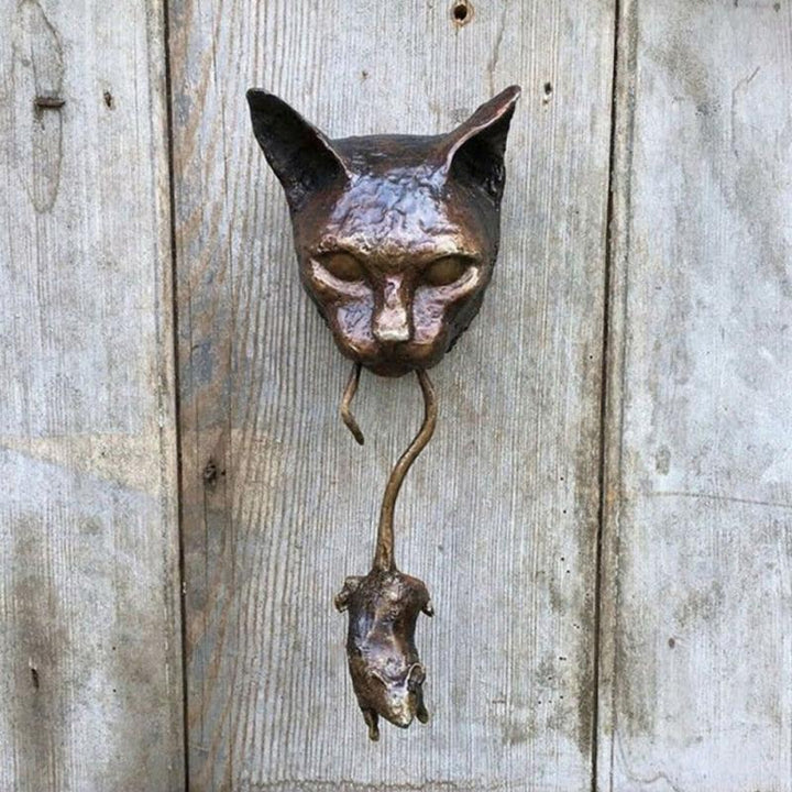 Skanto | Kreativer Katzen- und Maus-Metall-Türklopfer