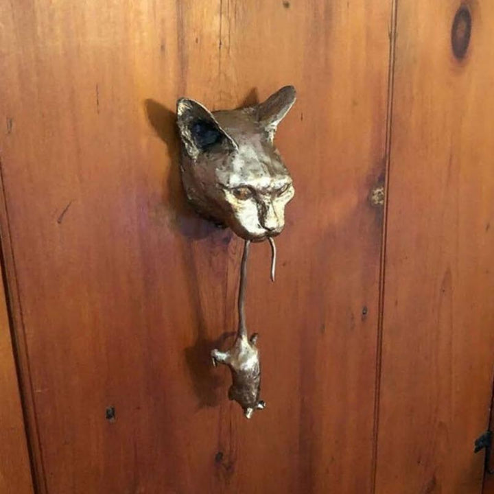 Skanto | Kreativer Katzen- und Maus-Metall-Türklopfer
