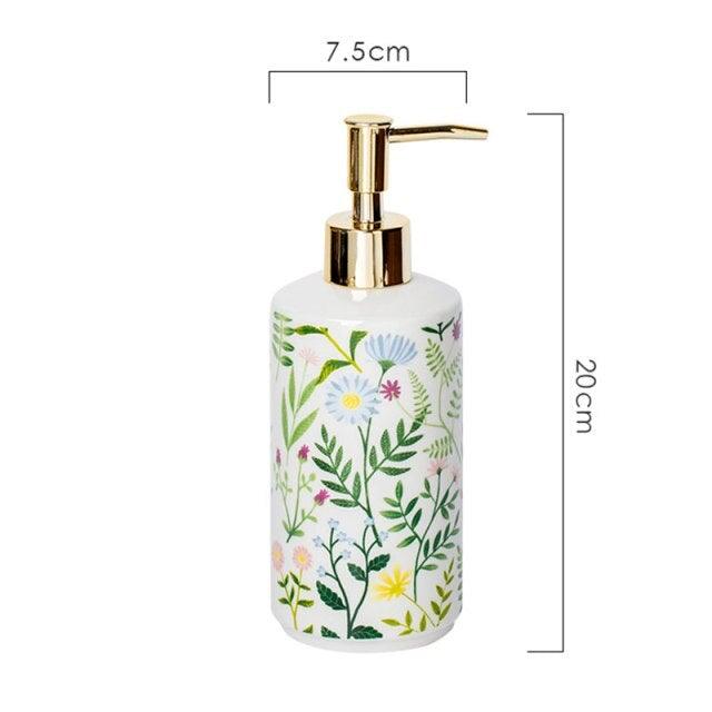 Skanto | Keramik-Seifenspender mit Blumenmotiv