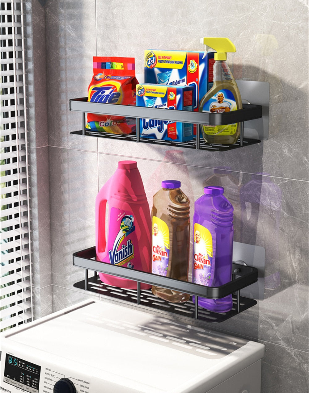 Skanto | Metall-Saugnapfregal für das Badezimmer