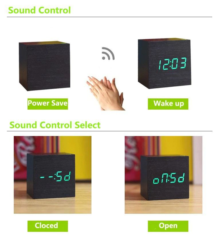 Cube Digitale Tischuhr mit Klangsteuerung