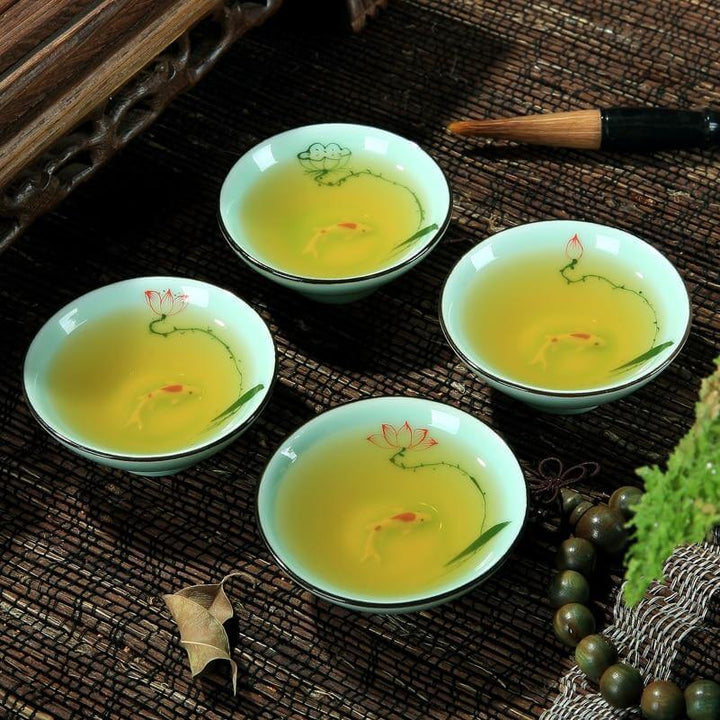 Skanto | Handbemalte Keramikschalen | Traditionelles chinesisches Lotus-Design