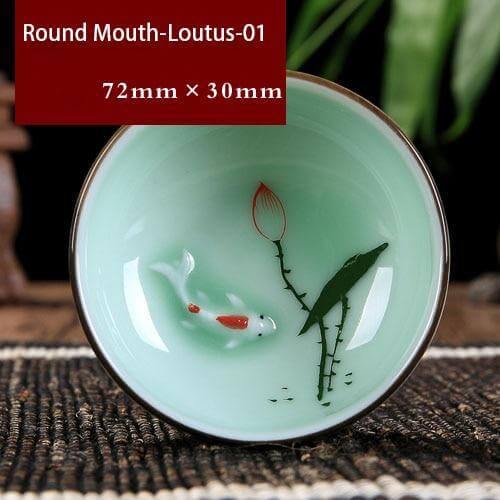 Skanto | Handbemalte Keramikschalen | Traditionelles chinesisches Lotus-Design