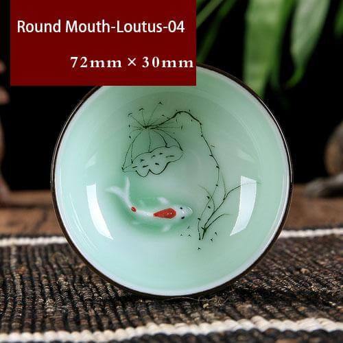 Skanto | Handbemalte Keramikschalen | Traditionelles chinesisches Lotus-Design