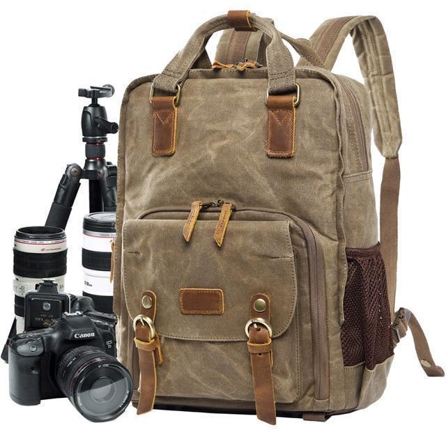 Skanto | Wasserdichter Kamera-Rucksack aus gewachstem Canvas