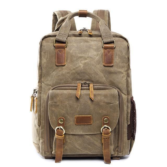 Skanto | Wasserdichter Kamera-Rucksack aus gewachstem Canvas