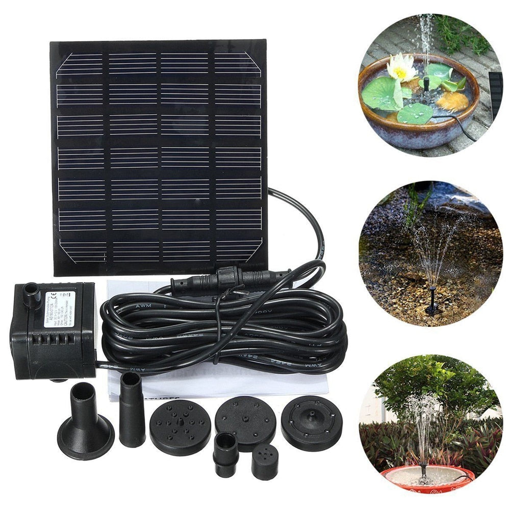 Skanto | Solarbrunnen „Sun Fountain“ für Teich oder Vogelbad – Mit 4 Sprühköpfen