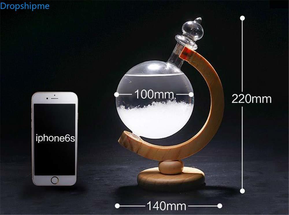 Skanto | Skanto Storm Glass Wettervorhersageflasche Kristall Schreibtischbarometer mit Holzrahmen