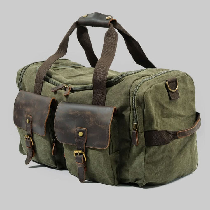 Skanto | Vanguard Reisetasche aus gewachstem Canvas & Leder – 36,5L