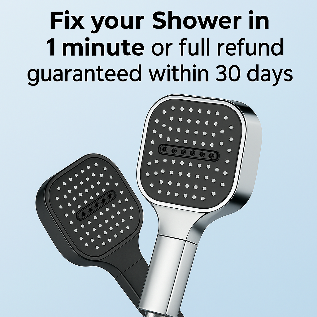 Hochdruck-gefilterter Duschkopf mit Turbo-Boost und 3 Sprühmodi