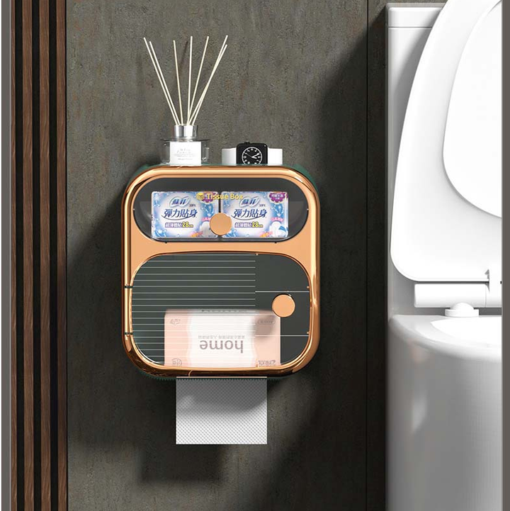 Skanto | MultiBox Wandmontierte Toilettenpapier-Handtuch-Aufbewahrungsbox