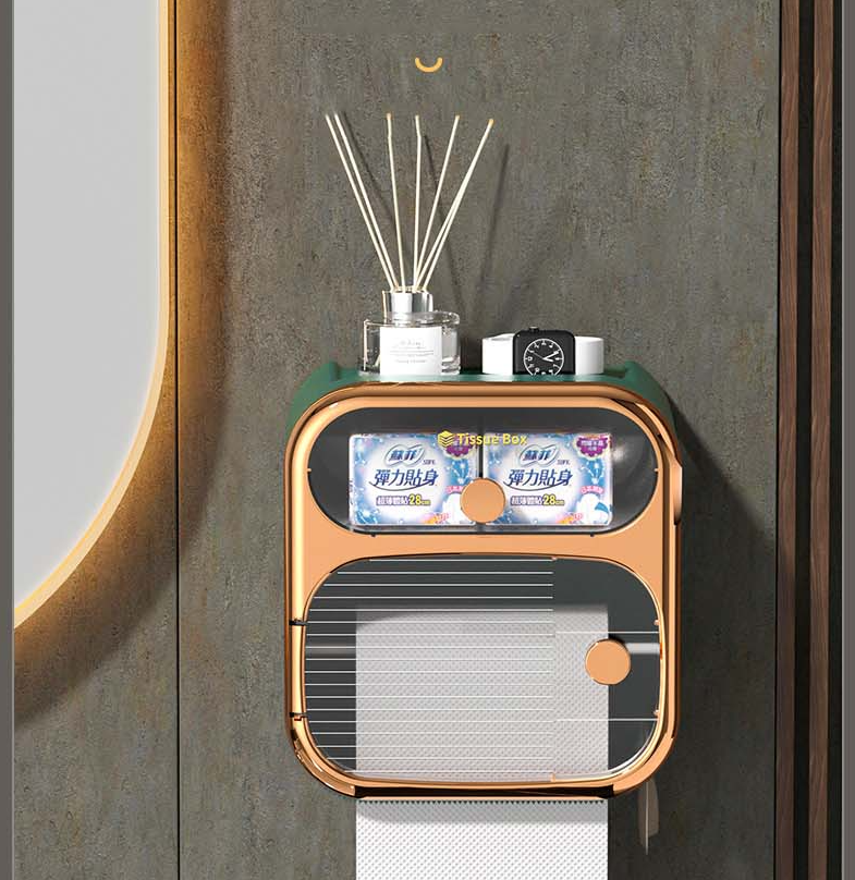 Skanto | MultiBox Wandmontierte Toilettenpapier-Handtuch-Aufbewahrungsbox