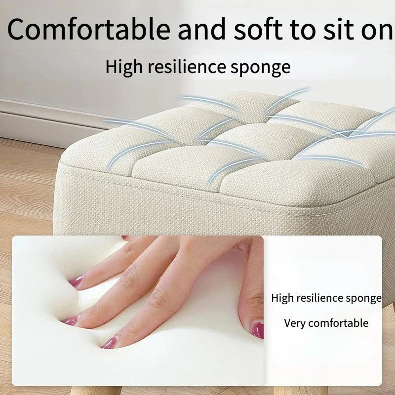 Skanto | Gepolsterter Ottoman Pouf im Retro-Stil in Pastellfarben