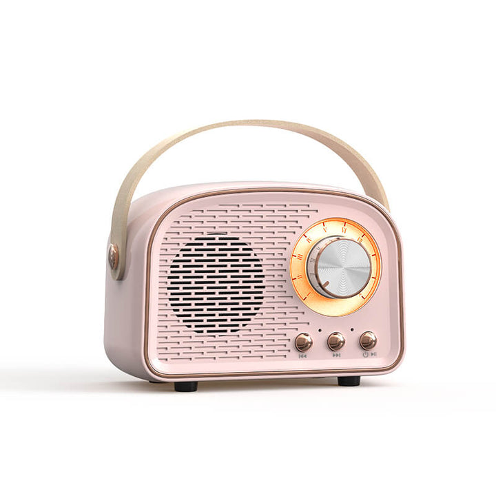 Skanto | Retro Runder Radio Bluetooth Lautsprecher | Kabellos | Tragbar | Stylischer Sound für Zuhause und unterwegs