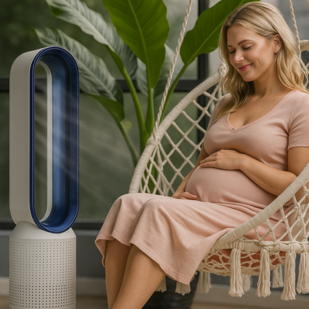 Tragbarer blattloser Ventilator mit Luftreinigung und Fernbedienung | Skanto