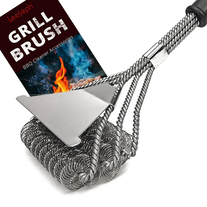 Rostbeständige Edelstahl-Grillbürste ohne Borsten | Skanto